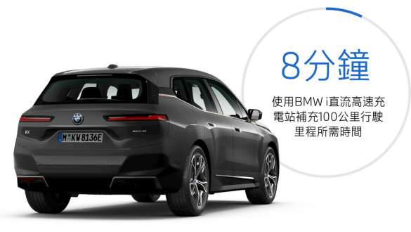 i20 使用公共充電站充電中的BMW iX xDrive40 純電休旅 i20 使用公共充電站充電中的BMW iX xDrive40 純電休旅 Sophisto Grey銀粉漆外觀