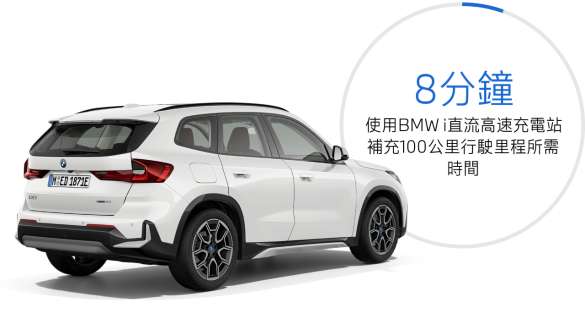 BMW iX1 xDrive30 U11 BEV 2022 public charging BMW iX1 xDrive30 U11 BEV 2022 Mineral White metallic rear-side-view public charging