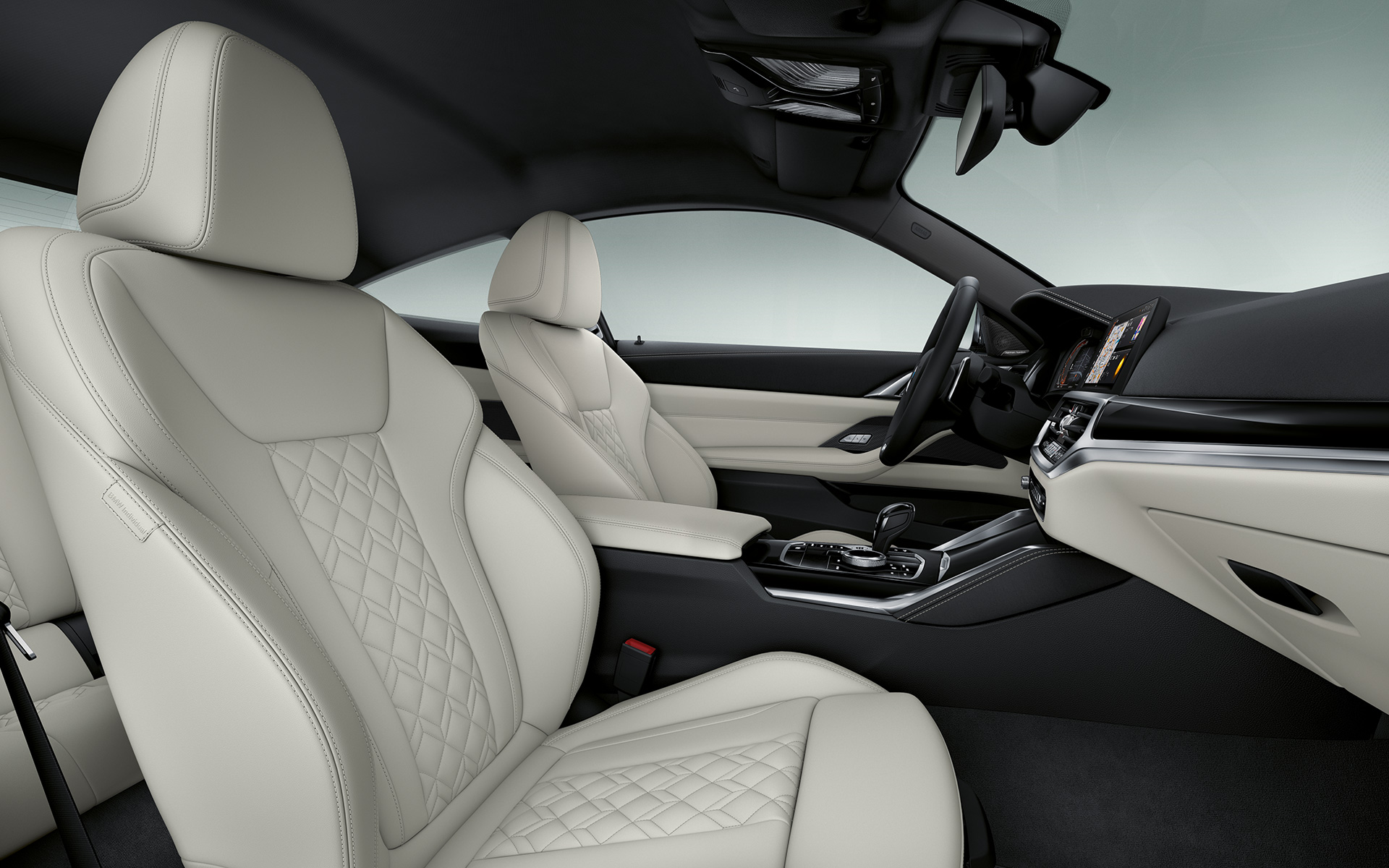 G22 BMW 4系列Coupé,BMW Individual Ivory White色「Merino」,駕駛艙 G22 BMW 4系列Coupé,BMW Individual Ivory White色「Merino」真皮