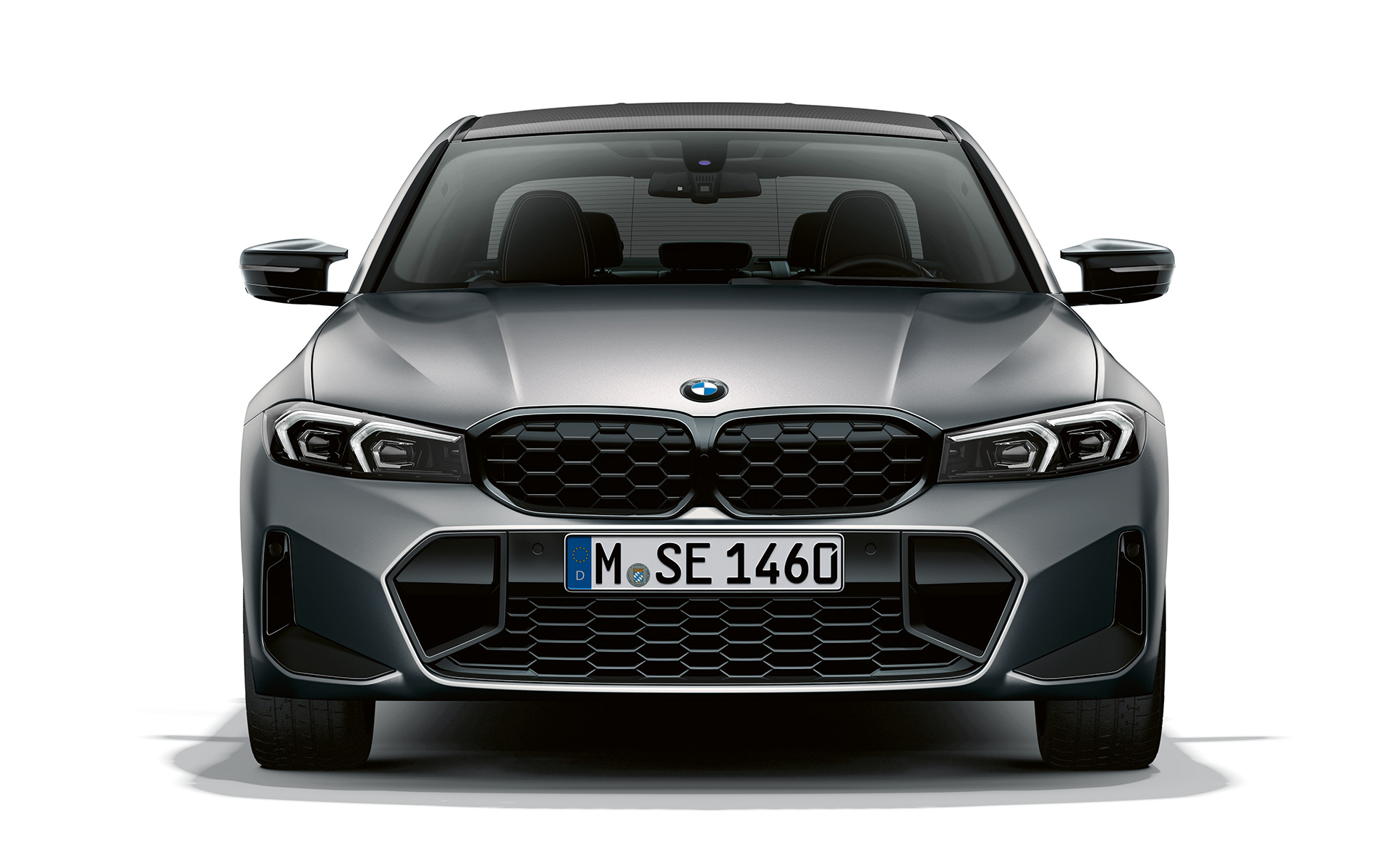 G20 BMW M340i xDrive豪華房車，BMW Individual Frozen Pure Grey metallic，車頭視角搭配BMW雙腎型水箱護罩
