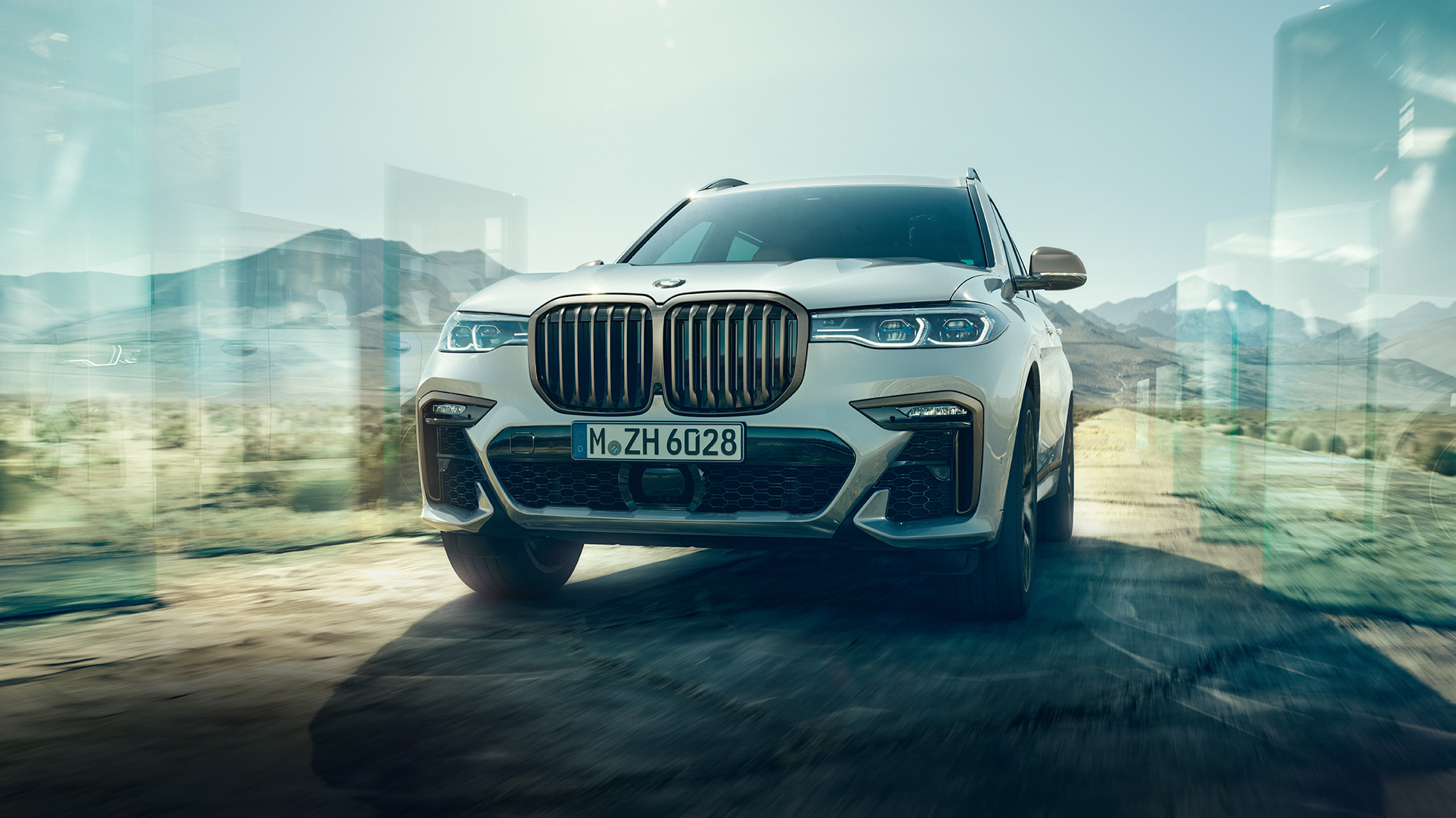 G07 BMW X7 M50i 車頭視角 G07 BMW X7 M50i Mineral White銀粉漆車色 車頭視角