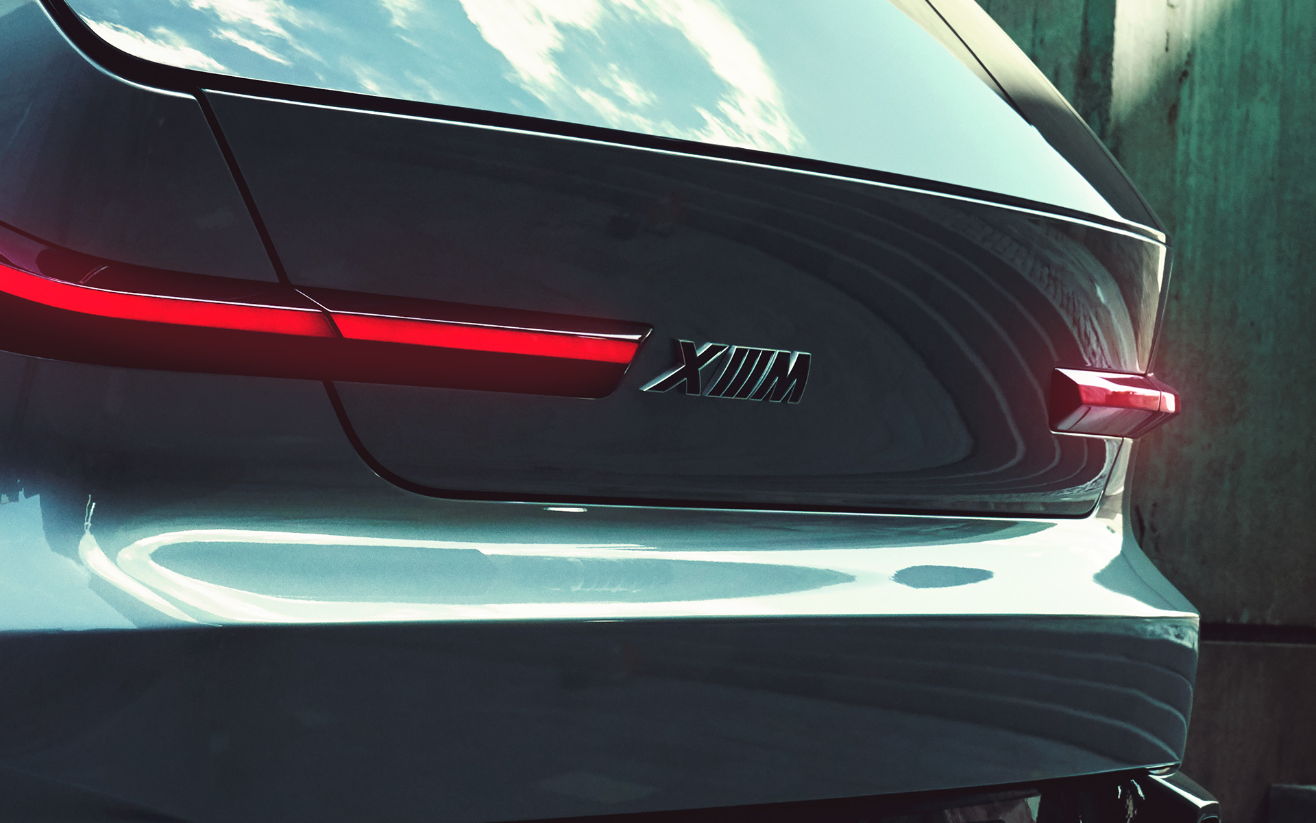 G09 BMW Concept XM,靜止,四分之三車尾視角,XM標誌特寫 G09 BMW Concept XM,靜止,四分之三車尾視角,XM標誌特寫