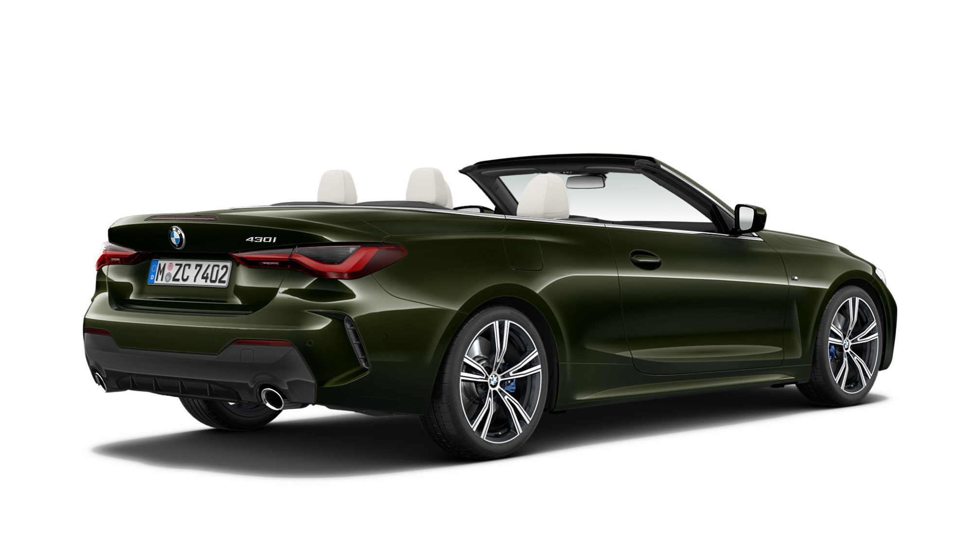 BMW 4系列敞篷跑車M Sport車型 車尾 G23 Sanremo Green銀粉漆車色的BMW 4系列敞篷跑車 M Sport車型的車尾 G23