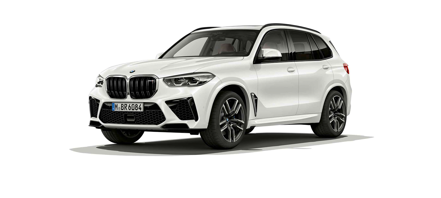 BMW X5 M Competition three-quarter side view BMW X5 M Competition F95 2020 Marina Bay Blue metallic three-quarter side view